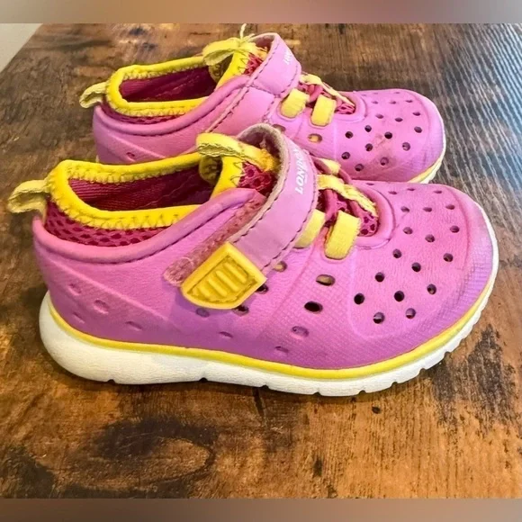 London Fog Mud Puppies Water Play Shoes Pink and Yellow Size 5 - Picture 5 of 8